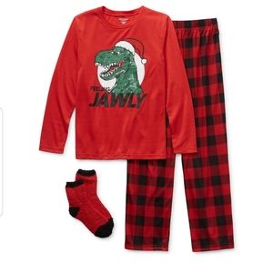 Arizona Little Big Boys 4pcs Pajama Set Red or Black size S